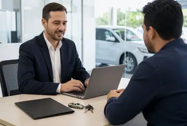 Despachante revisando documentos para licenciamento de veículo.